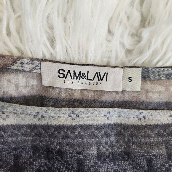 Anthropologie Sam + Lavi Dress sz Small Sheer Sheath Long Slevs Lightweight Boho - Picture 4 of 14